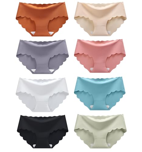 Demifill Teen Girls Seamless Underwear Tagless No Show Panties for Teens Pack of 8 Multipack