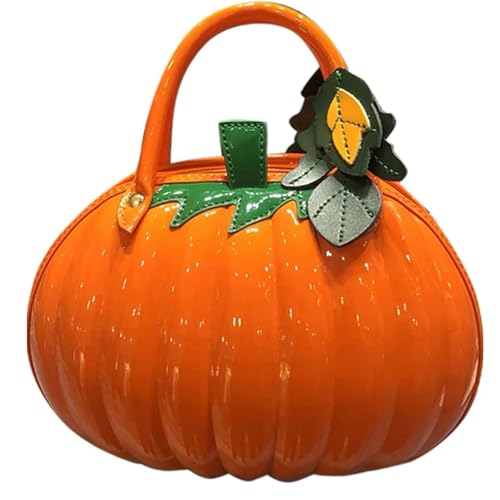 Image of Men and Women PVC Pumpkin Shaped Crossbody Shoulder Bag Handbag Halloween Pumpkin Purse