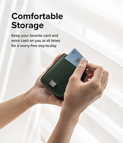 Ringke Folio Signature Compatible With Samsung Galaxy Z Flip 4 5G Case, Handcrafted Premium Pu Leather Phone Cover For Galaxy Z Flip4 - Dark Green #TOP4
