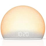 DOUMOSH Sonnenaufgangs-Wecker, Weißes Rausch-Gerät für das Schlafzimmer | Natürliches Aufwachlicht mit sanften Alarmtönen, 20 beruhigende Schlafklänge, dimmbares Display, bildschirmfreies Design