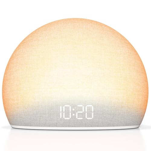 DOUMOSH Sonnenaufgangs-Wecker, Weißes Rausch-Gerät für das Schlafzimmer | Natürliches Aufwachlicht mit sanften Alarmtönen, 20 beruhigende...