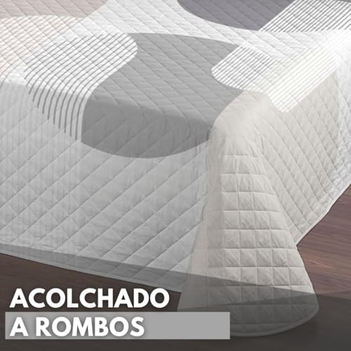 Miniatura 4 de Naturals Icehome - Colcha Bouti Estampada O Lisa Para Verano Y Entretiempo - Microfibra Extra Suave - Acolchado A Rombos - Cubrecama Reversible Cami, Cama 150