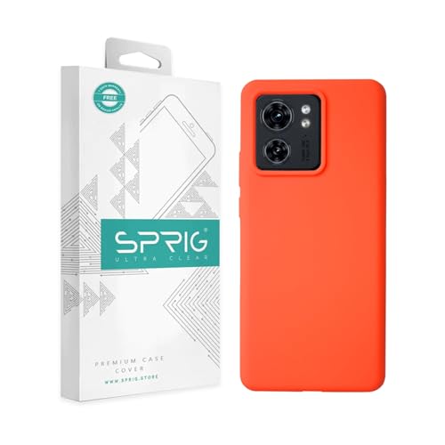 Image of SPRIG Compatible with Moto Edge 40 Premium SilkTone (Liquid Silicone) Back Cover Drop Tested Shock Proof Mobile Case for Men, Women, Boys and Girls with Camera Protection (Orange)