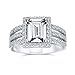 Imagen de Personalizar Art Deco Estilo 3Ct Rectángulo Aaa Cz Esmeralda Corte Halo Anillo De Compromiso Para Las Mujeres De Banda Ancha