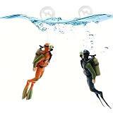 JLEivvi 2 Pack Floating Aquarium Diver Decor – Adjustable Depth Fish Tank Ornaments, Suitable for All Kinds...