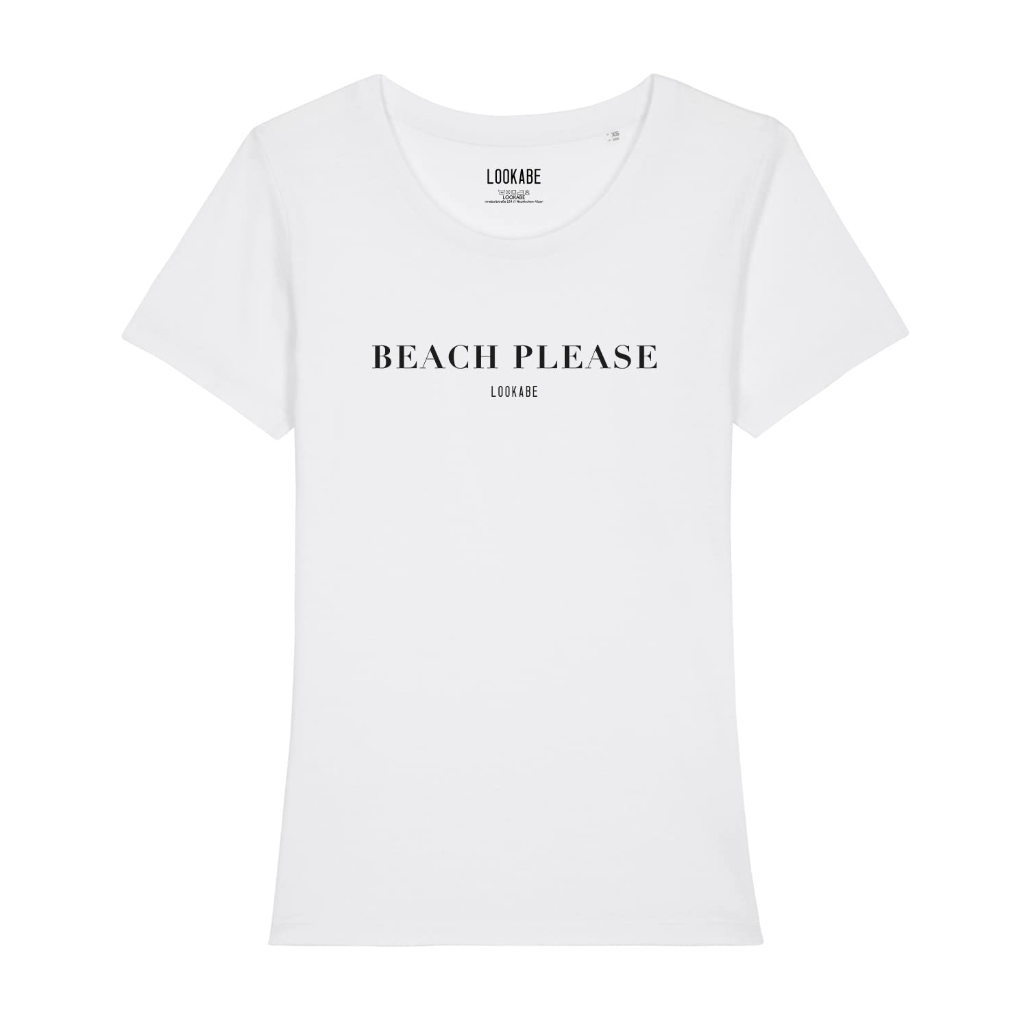 Damski T-Shirt Expresser - Beach Please - Sportowy styl Street-Style Basic T-Shirt z bawełny organicznej na wiosnę i lato