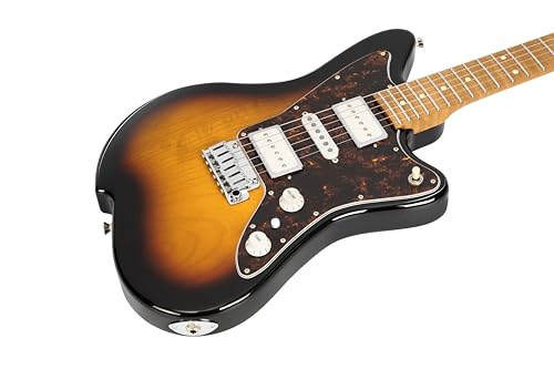 Image of Electric Guitar JZ FRO 3 Tone Sunburst Gloss Handmade in Japan MIJ Roasted Flame maple Neck Stainless Steel Frets Gotoh Bridge Gotoh Locking Tuner 6 Strings Modern C Neck For All Levels