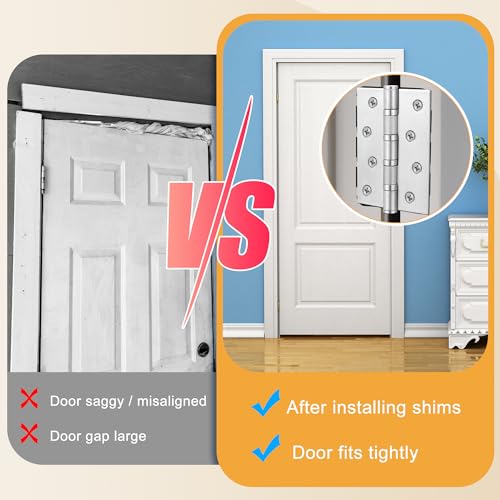 Image of 10 Pack Door Hinge Shims, 4 Inch Lenth 0.040 Inch Thickness Hardware for Door Hinge Repair Kit (Style B)