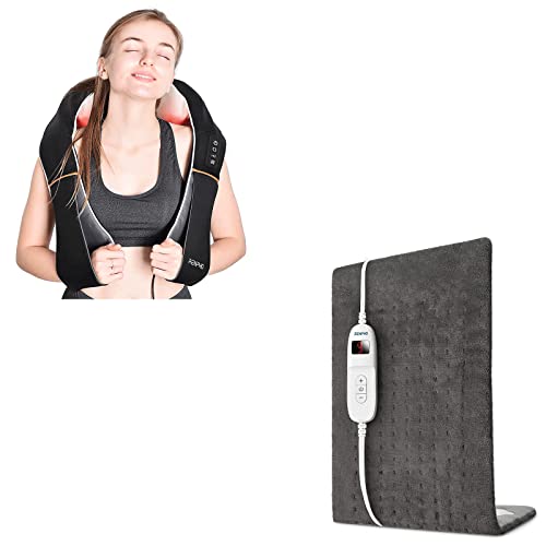 Renpho Shiatsu Neck And Shoulder Back Massager With Heat & Electric Heating Pad #TOP18