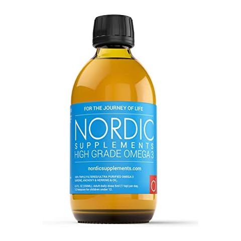 Nordic Supplements High Strength 250ml Omega 3 Fish Oil. Taste Award Winning Lemon Flavoured and Tested Cover