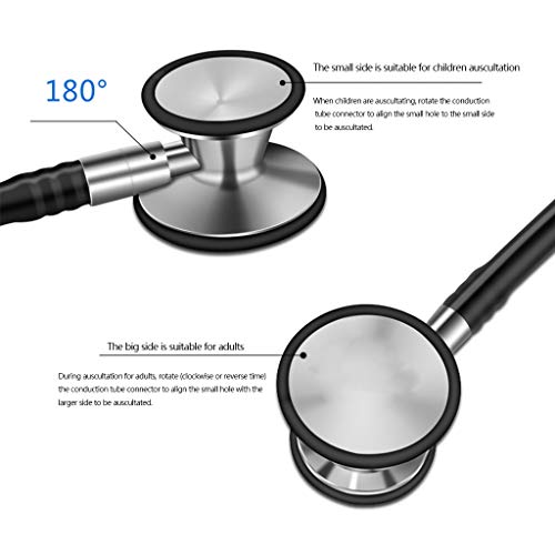 RUIVE Zwarte Enige Hoofd Stethoscoop, Huis Professionele Oortje voor Kinderen Kindergeneeskunde Cardiopulmonale - Image 5