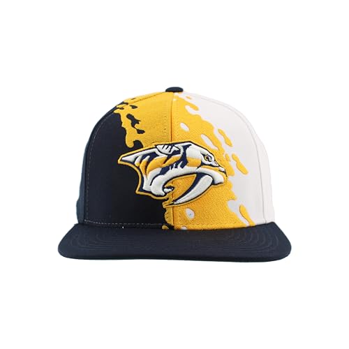 Image of ZHATS NHL Unisex-Adult NHL Officially Licensed Adjustable Snapback Hat Flat Bill Z11 Retro Paintbrush