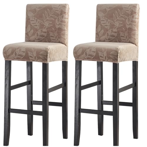 Image of FUANGUI Bar Stool Covers Set of 2, Stretch Bar Stool Seat Covers