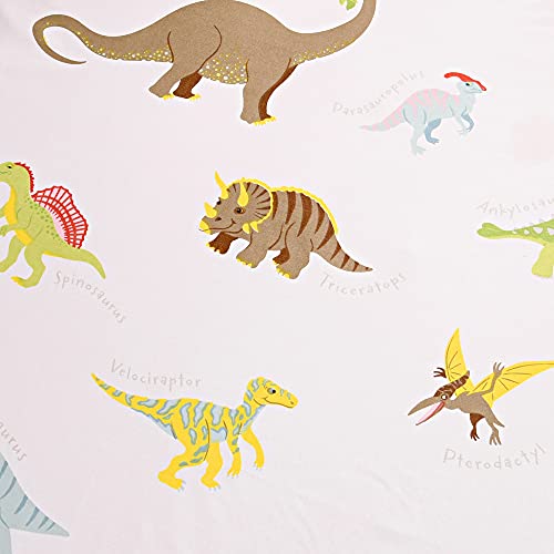 Image of Bedding Fitted Sheet with Deep Pocket,Thicken Printed Fabric Bed Sheets (White(Dinosaur), Full)