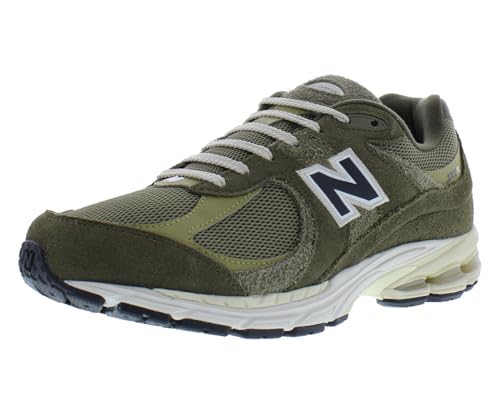 Image of New Balance 2002R Shoes - Dark Moss/Covert Green, Green/Black/White, 12.5 UK
