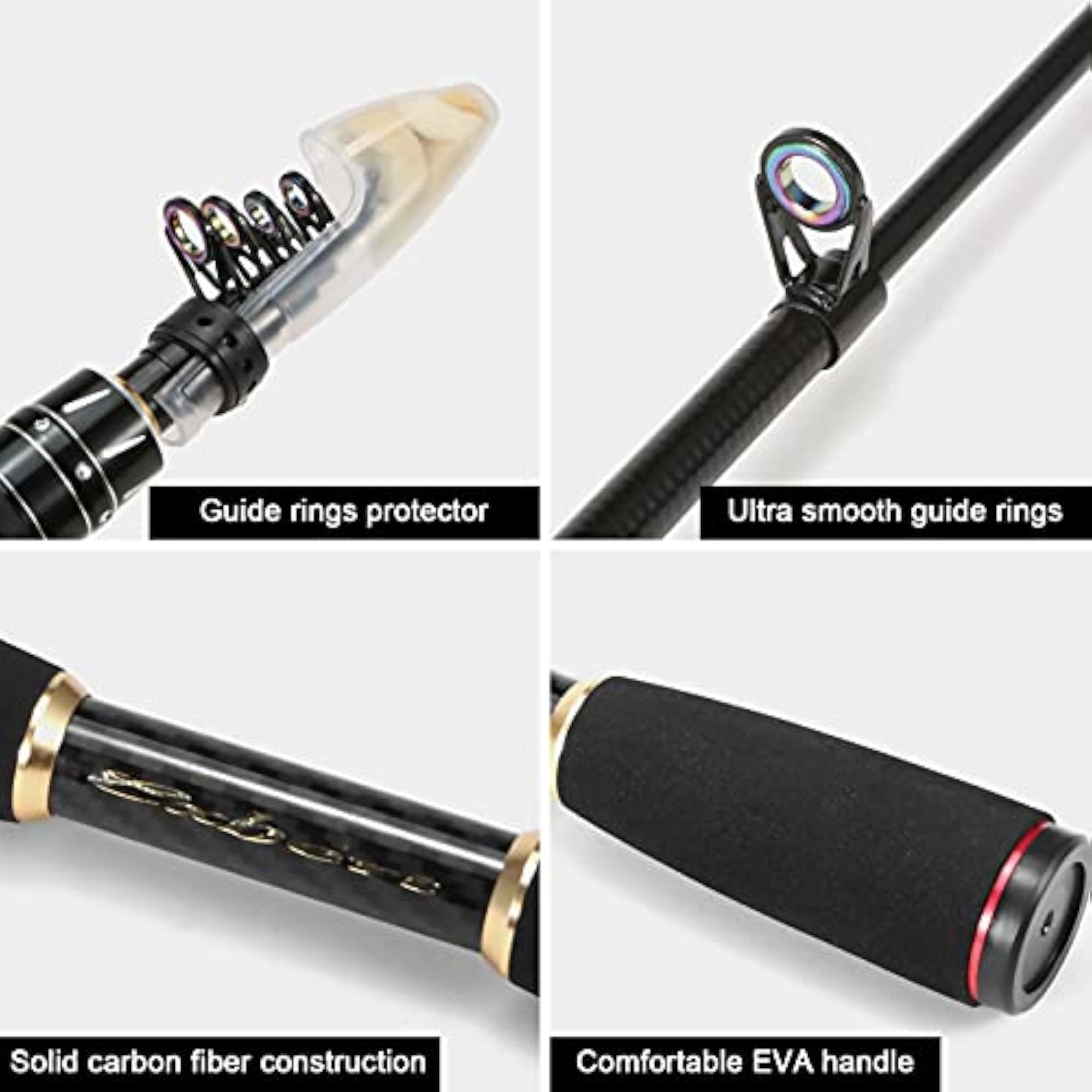 2.1m Carbon Spinning Rod, Portable Telescopic Fishing Rod