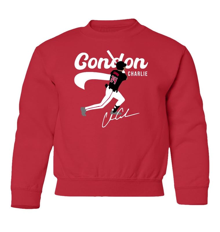 Georgia Baseball Star Player Condon Homerun Youth Crewneck Sweatshirt