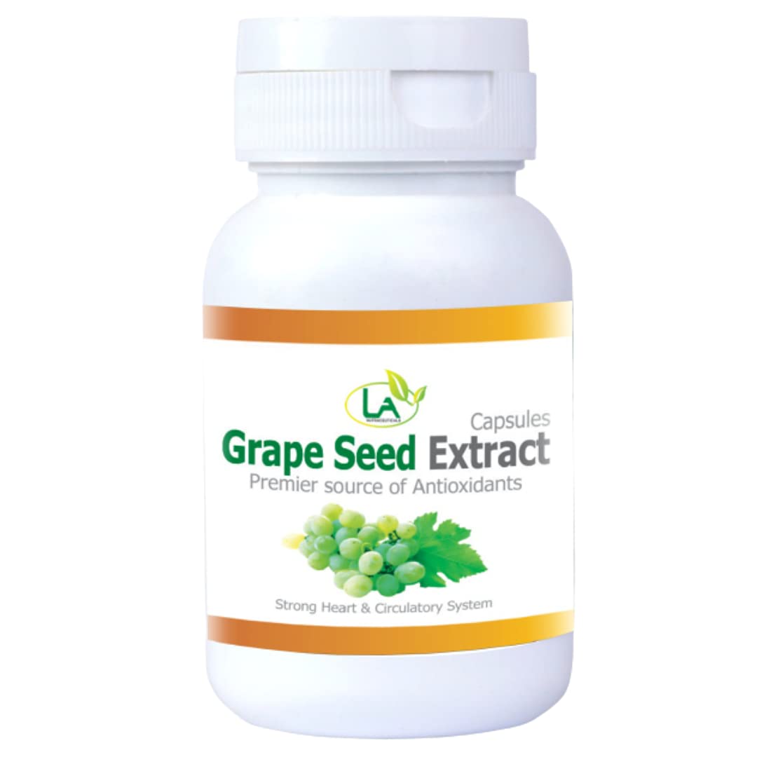 LA Nutraceuticals Grape Seeds Extract (Antioxidants) 60 Pure Veg Capsules Strong Heart & Rich Nutrition-picture-21