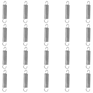 GUNGY Edelstahl Zugfedern mit Haken, 20 Stück