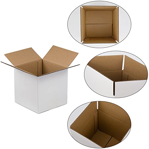 Sunlph White Shipping Boxes 6X6X6 Inches Small Corrugated Cardboard Boxes, 25 Pack #TOP2