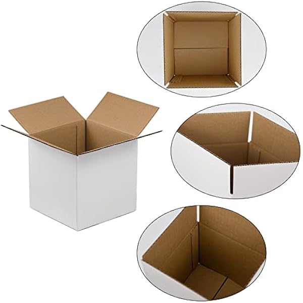 SUNLPH Witte Verschepende Dozen 6x6x6 Duim Kleine Golfkartonnen Dozen, 25 Pak