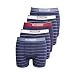 Produktbild Boxon Boxershorts 5er Pack gestreift Retroshorts Baumwollunterhosen für Herren Marine weiß und rot XL pflegeleicht, bequem und absolut stylisch