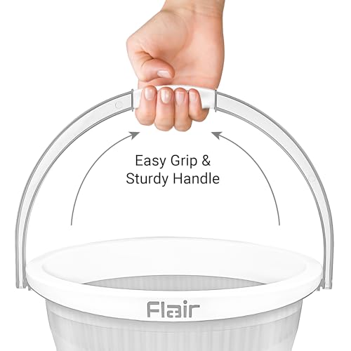 Image of FLAIR Estella Crystal 8 LTR Clear Set of 2 I Plastic Bathroom Bucket | Strong and Durable Water Storage Bucket | Sturdy and Easy Grip Handle | Ideal for Bathing and Everyday Use