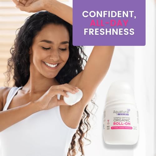 Image of Organic Deodorant Women & Men Roll On, Natural Formula for Sensitive Skin, Long-Lasting Odor Protection 2.53 Fl Oz Pack of 2, Rose Vanilla