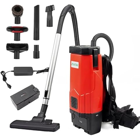 SANITMAX SM05 Backpack Vacuum – Commercial-Grade 106 CFM Cleaner with 1.3 Gal Capacity, Dual Battery Pack, Up to 60 Min Runtime, Lightweight for Commercial & Industrial Use Cover