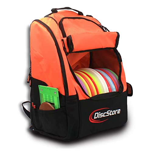Disc Store Wanderer Disc Golf Backpack Bag - Frisbee Golf Bag, Bags For Disc Golf Discs & Disc Golf Accessories - Padded Disc Golf Bag For Frisbee Golf Disc For Travel, Disk Golf Backpack (Orange)