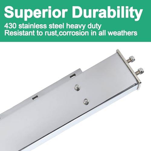 Image of Stainless Steel Mud Flap Hanger with 4 inch Light Cutouts Aluminum Reflectors,Spring Loaded,30 inch Length,2 1 /2 inch Bolt Spacing Bracket Mudflap Holder, W /Screws Nuts for Mudflap,Semi Truck (Rectangle)