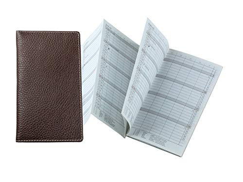 DELMON VARONE - Personalisierbarer Faltkalender 2026 DIN A6 Soft Grain Leder dunkelbraun - Organizer Terminplaner (1 Monat 2 Seiten) Lederhülle - Termin-Kalender Monatsübersicht & Adressenheft