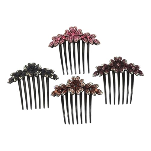 ULTECHNOVO 4個満?ヘアコーム点 花柄グラデーションカラー 結婚式用ブライダ