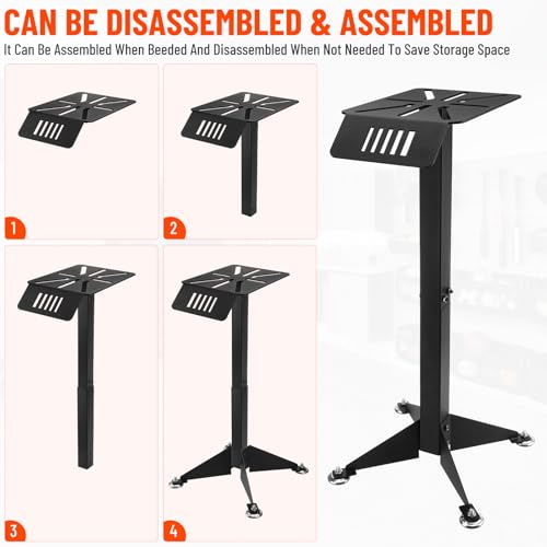 DETYI Bench Grinder Stand, Heavy-Duty Steel Pedestal with Base Plate and Tool Tray, Universal Mounting Fit for Bench Grinders, Buffers, Sanders, and Polishers
