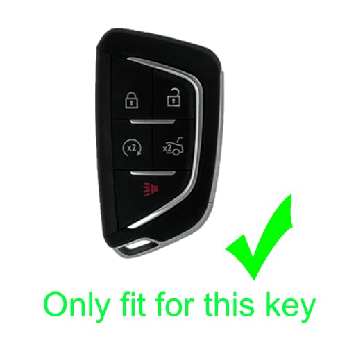 Kcpros 2Pcs Rubber Silicone 5 Buttons Remote Smart Key Fob Cover Case Protector Keyless With Keychain Compatible With Cadillac Ct4 Ct5 2020 2021 2022 2023 #TOP1