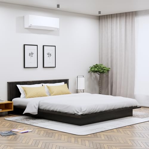 Image of Bniture Modern Low Height King Size Bed Without Storage | Engineered Wood Platform Bed Designer Headboard | Bed King Size Wooden Cot Double Bed for Bedroom 3 Year Warranty (Flower Wenge)