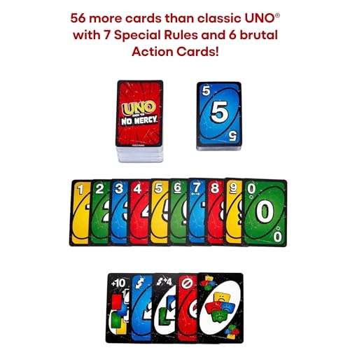 FHS Retail UNO Show 'Em No Mercy Card Game | Ruthless & Unapologetic Fun for Adults, Kids & Family