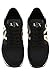 Armani Exchange Women's AX Logo Trainer, Black + Light Gold, 6.5
