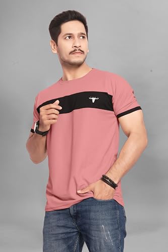 Image of Men's Polister Solid Round Neck Half Sleeve Shirt(D P K P-1284)