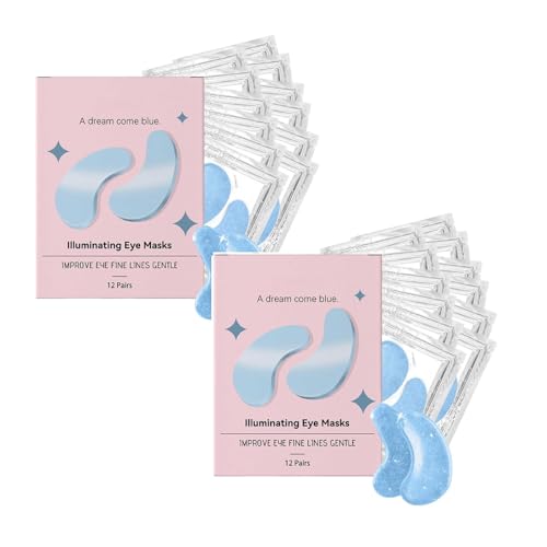 12 pares de antifaz para ojos con ácido hialurónico, colágeno, ácido hialurónico, antiojeras, antiarrugas nasolabiales, antiarrugas, bolsas de ojos, hinchazón (2 unidades)