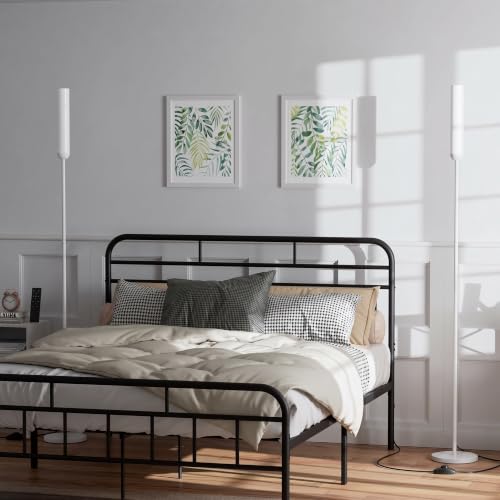 Image of Ambimall LED Floor Lamps with Remote Control Set of 2, Foot Switch, White