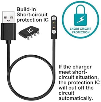 smaate Chargers Compatible with P22 of Popglory, Kalinco smartwatch, LUOBA TOZDTO i13, WZWNEER DXPICR Y20GT, Iaret i18, Wwzzey P42B and AGPTEK LW31, Magnetic, 2-Pack, B+B Type