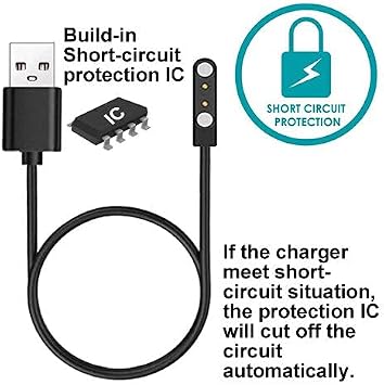 Chargers Compatible with P22 of Popglory, Kalinco smartwatch, Parsonver SR1, LUOBA TOZDTO i13, Y20GT, Iaret i18, and Compatible with AGPTEK LW31, Magnetic, 2-Pack, B+B Type