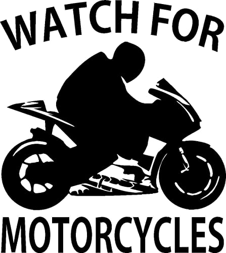 Watch For Motorcycles Sticker For Car Vinyl Decal Window Truck Window Car Bumper Sticker Decal Motorcycle 3.5'' X 4'' White #TOP5