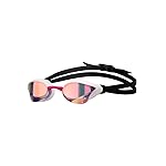 ARENA Unisex Cobra Core Swipe Anti-Fog Racing Swim Goggles for Men and Women Polycarbonate Mirror Lens, Small Fit, Violet/White/Pink