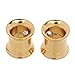 Produktbild Generic Piercing Schmuck, Ohr Tunnel Flesh Plug,Ohrstecker Set, Rund, Edelstahl, Ohr Dehnstabr Taper Stecker Expander, 6-20mm, 1 Paar, Schraube Muster - Gold, 10mm