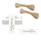 G2PLUS Let Love Grow Tags,100 PCS Kraft Paper Gift Tags with 100 Feet Jute Twine,Paper Hang Tags for Arts and Crafts,Wedding