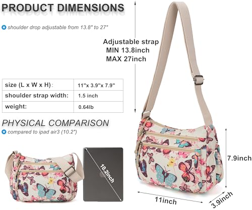Image of Pealwel Casual Crossbody Bag with Anti Theft Pocket - Women Lightweight Water-Resistant Purse Bag