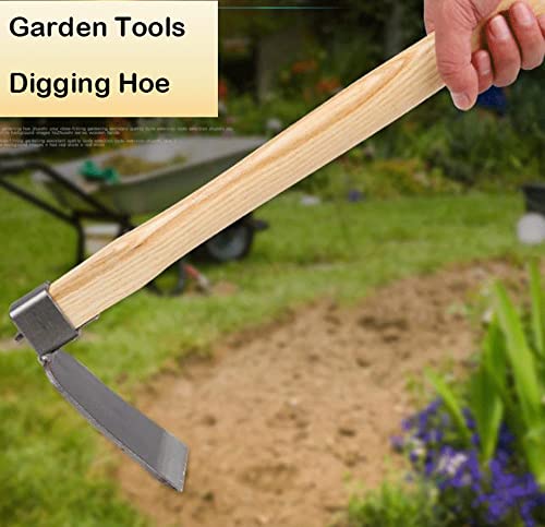 Azada de mano para jardín con mango de madera miniatura 5