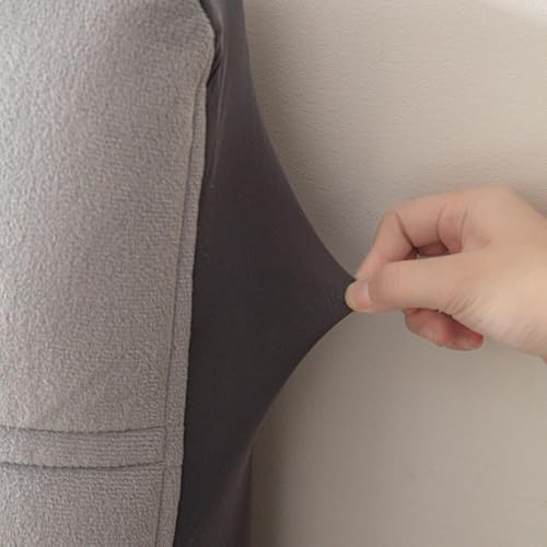 Image of HOMETHREADS Velvet Padded Headboard Cover with Foam - Soft, Wrinkle-Resistant Bed Back Protector, Suitable for Wooden, Leather & Upholstered | Fits 6 ft Headboards only (68x180 cm)(Light Grey)